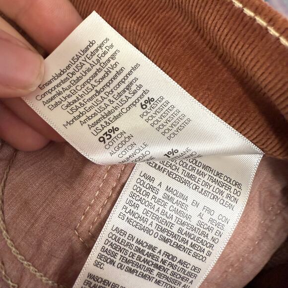 MOTHER The Tomcat Ankle Straight Leg Corduroy Pants Size 32 Hopscotch Brown - Picture 9 of 9